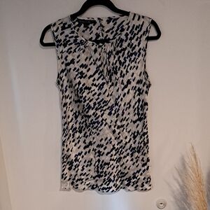 Lafayette 148 New York Abstract Print Blouse - Black and Blue Sz 8  B113
